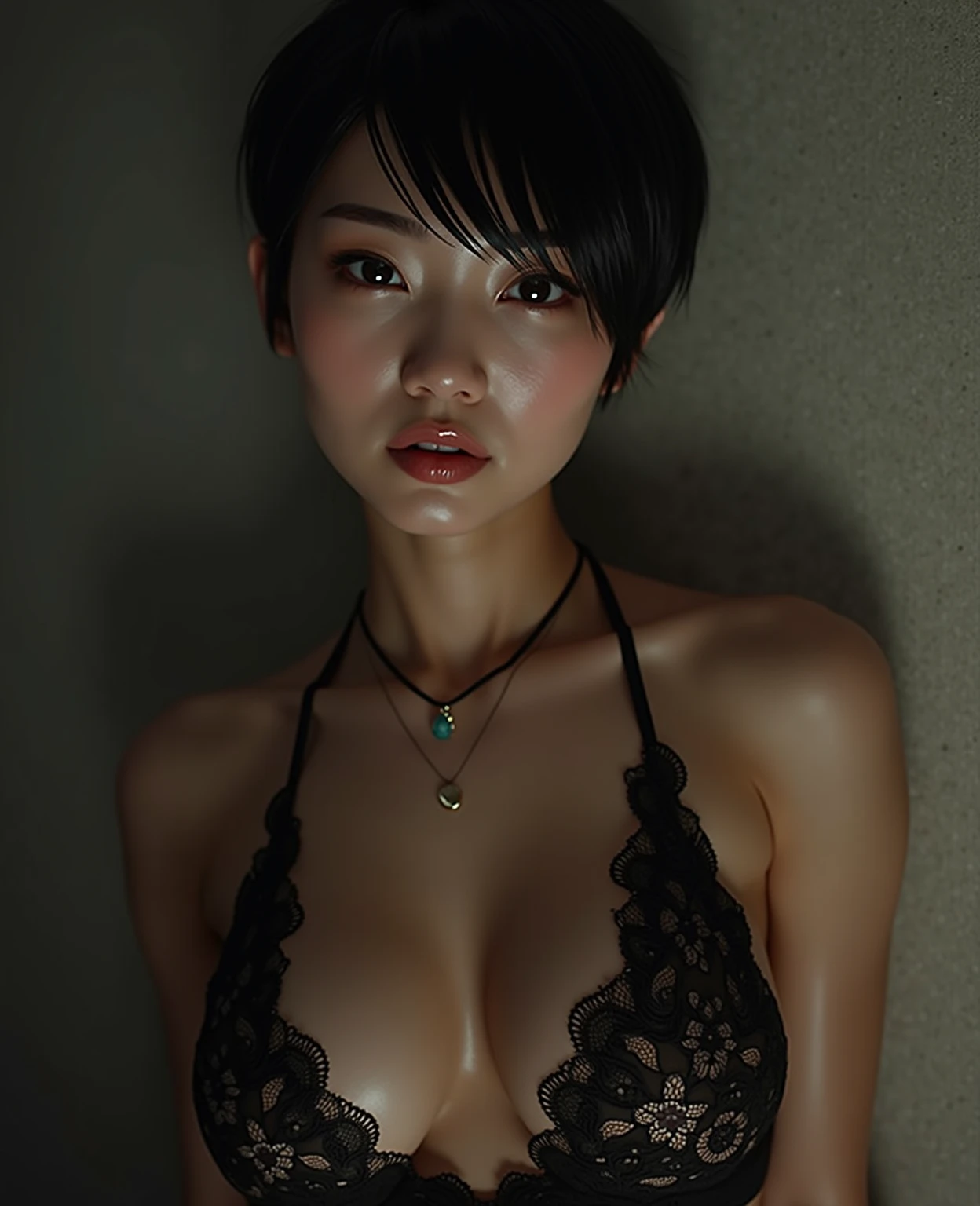 cleavage, [soft ambient light],Mu bedroom background,(Beautiful One Girl),SCWEN, (20 year old student)) [short-hair] ((very muscular)) [Scrawny],(selfee) etching [sweaty],[details face],(Beautiful skin expression [transparency]),(More about beautiful skin),[Realistic papilla details],[Physical details],(Realistic physical details),Eros no Corpo Natural,[ideal anatomy],[Desaturation],(high qualiy),(high resolution),((Small tits)),(((casual clothes))),shirt,skirt.