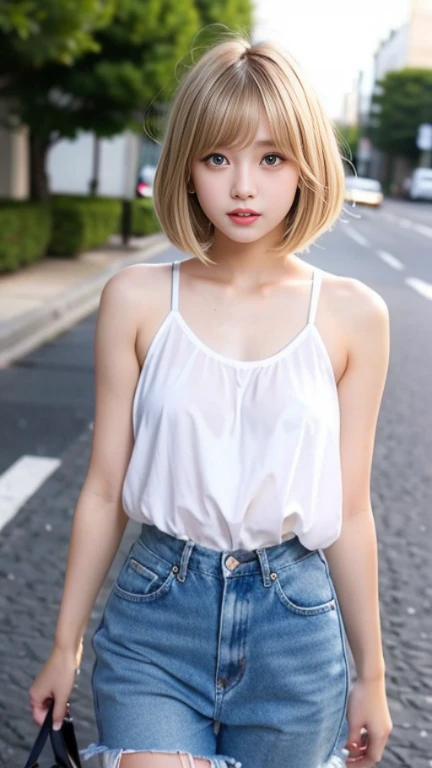 thin 8 year old short straight hair blonde short skirt without blouse