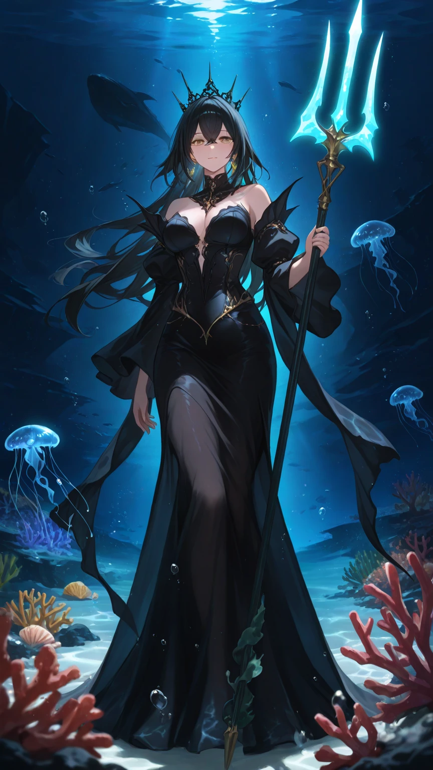 (masterpiece, best quality),  intricate details, 
 <lora:NamiLoL:0.8> nami, mermaid, monster girl, blonde hair, colored sclera, black sclera, red eyes, orange eyes, helmet, jewelry
