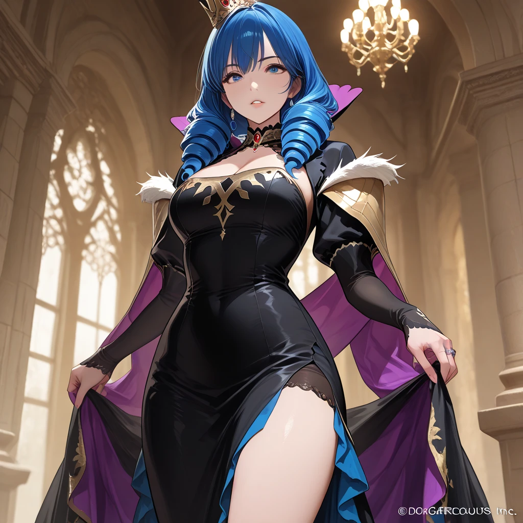 (masterpiece:1.37), best quality, (extremely detailed:1.37) plegianTh, two side up, hair ornament, feather hair ornament, bodystocking, bracelet, gold jewelry, bridal gauntlets, anklet, breasts, (wetting herself:2.0), standing straight, full body day, daytime, glow, facing viewer, perfect composition, full body, medieval, castle, desert