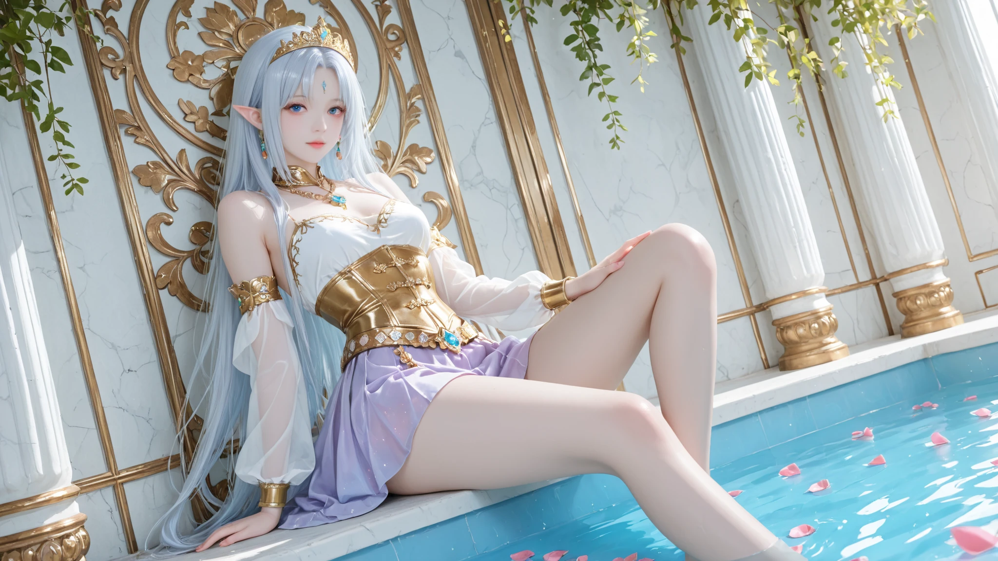 best quality, masterpiece, (realistic:1.2), 1 girl, detailed face, beautiful eyes, [(Transparent background:1.5)::5], (((masterpiece))), (((best quality))),(((extremely detailed))), illustration, 1girl, solo, mysterious, vivid color, shiny, underwater transparent sealed hemispherical glass dome, (white hair), (purple eyes), upper body, barefoot, long hair tranquil nature, koi, Underwater, Dome, close up, Dynamic actions, Lens perspective, (((Box composition))),sit cross-legged and lean against the bookshelf, volumetric lighting, multi-color eyes, detailed eyes, hyper detailed, light smile, highly detailed, beautiful, small details, ultra detailed, best quality, intricate, 4k, 8k, trending on art station, good anatomy, beautiful lighting, award-winning,