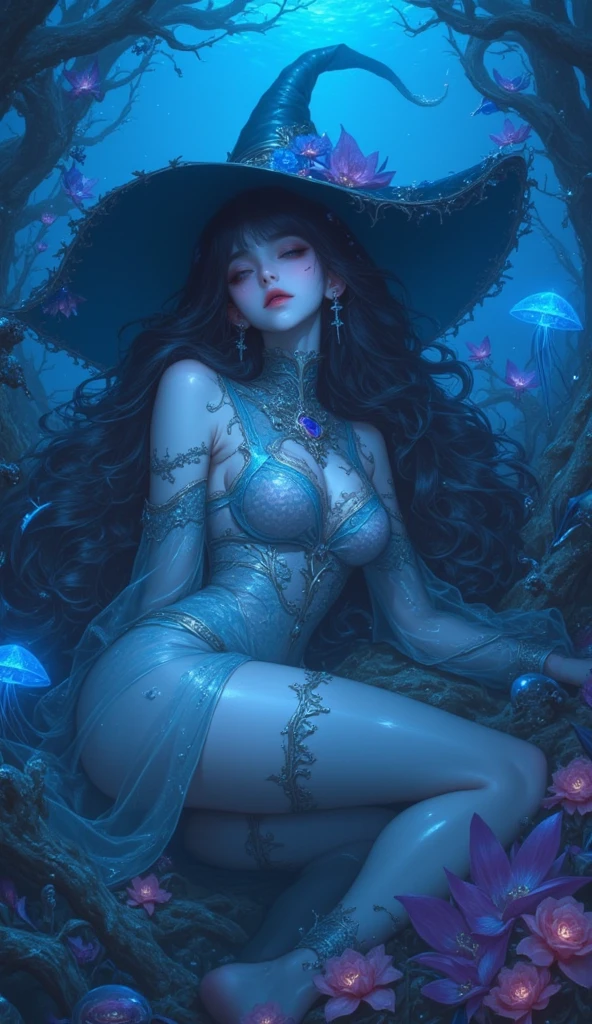 masterpiece,best quality,japanese girl,mermaid,baby face,deep sea,under water,
backlight,