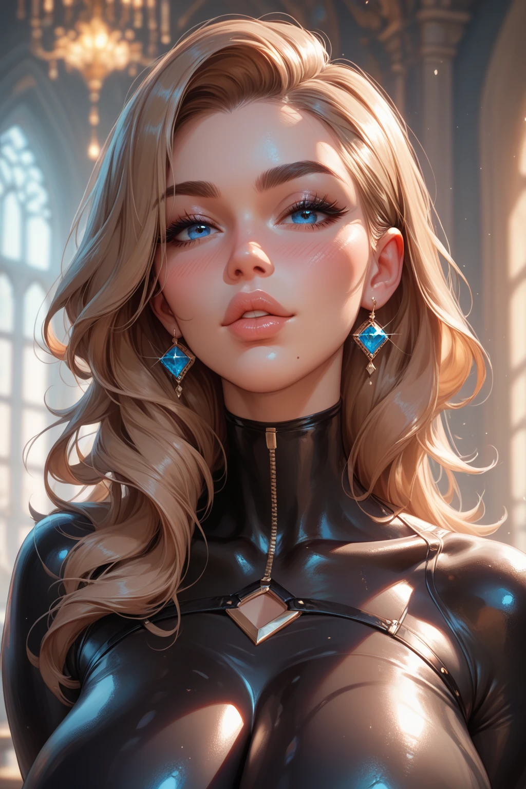 A serious French woman with blonde hair typically possesses a classic and elegant appearance. Her face reflects a certain sophistication and refinement. Here's a description:
Her fair, almost platinum blonde hair cascades in natural waves, framing her face and falling gently past her shoulders. It glistens in the sunlight, exuding a healthy shine. She may have a middle part or a simple, chic hairstyle that complements her features.
Her face is characterized by a well-defined bone structure. High cheekbones and a sculpted jawline add a touch of elegance to her appearance. Her skin is often fair or lightly sun-kissed, with a natural, healthy glow.
Her eyes are a striking feature, usually a shade of blue or green, and they exude a sense of intensity and depth. They are framed by perfectly groomed, light blonde eyebrows that accentuate her expressive gaze. Her eyelashes may be naturally long and dark, enhancing the allure of her eyes.
Her lips are typically soft and pink, adding a touch of femininity to her otherwise serious demeanor. They are often well-defined, and she carries herself with an air of confidence.
Overall, this serious French woman with blonde hair carries an air of timeless beauty and sophistication, with a demeanor that suggests intelligence and grace.