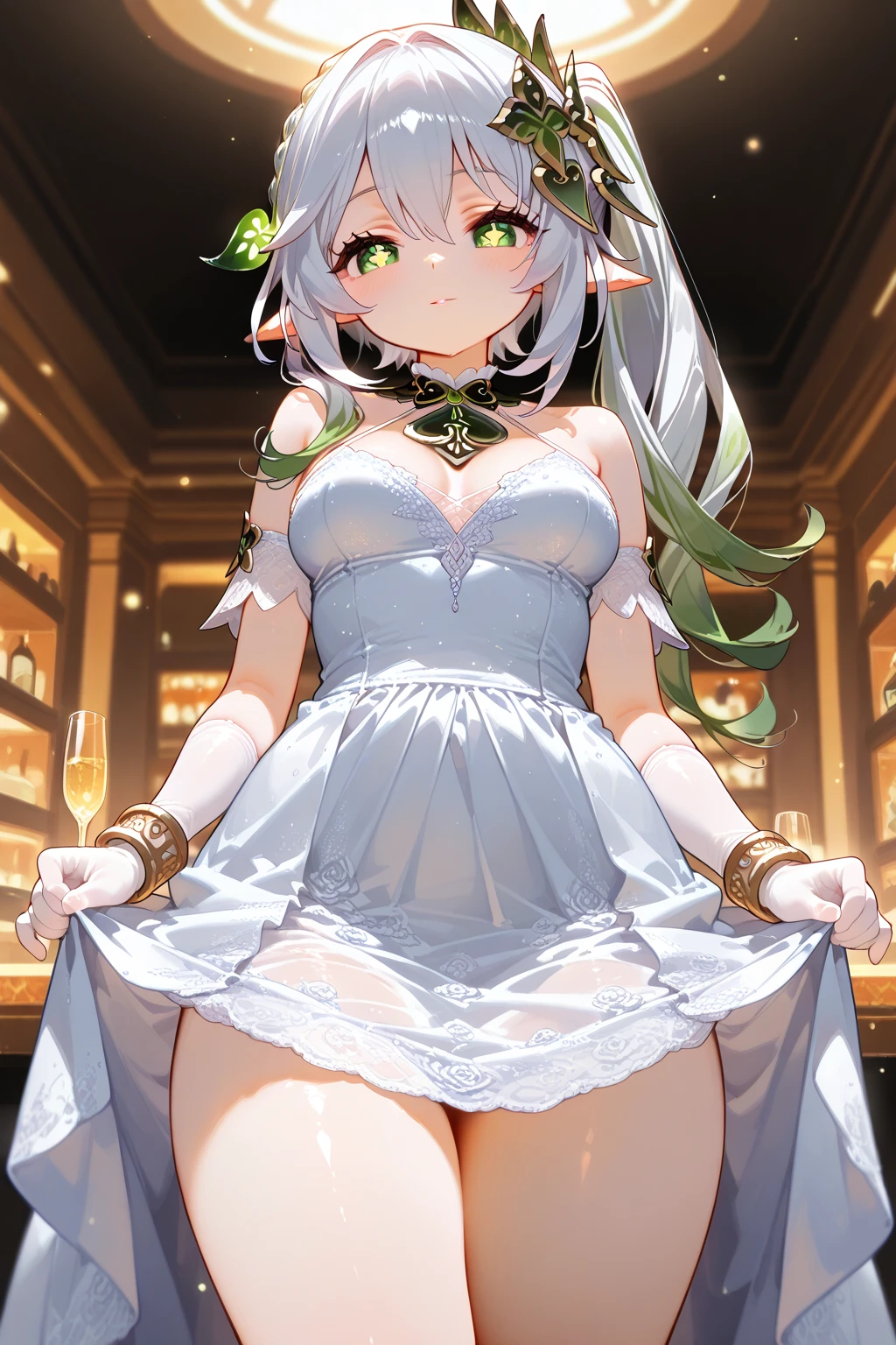 game、Tavern、Chatting、Celtic Music、Dancer、White Hair、Veil、Emerald green eyes