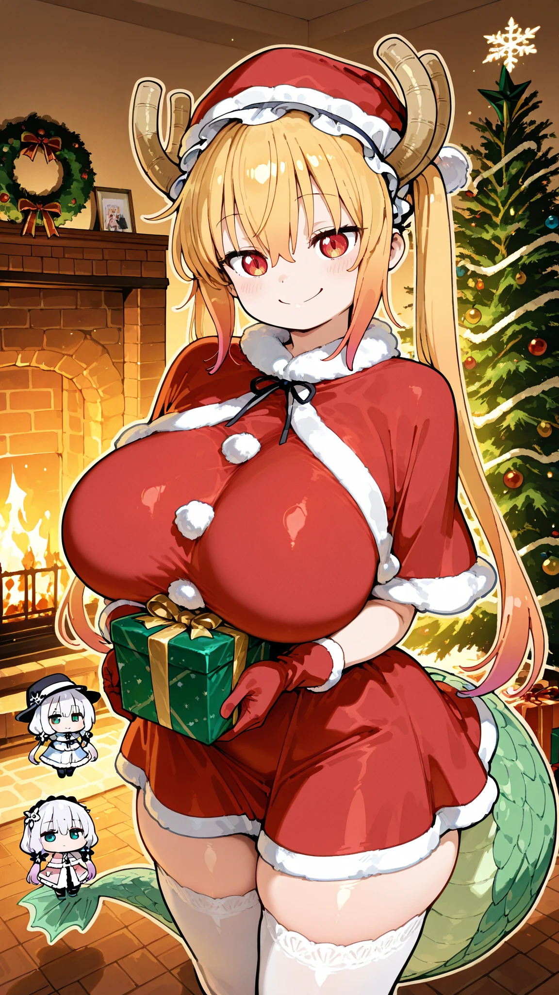 (Masterpiece:1.3), (best quality:1.2), (intricate details:1.1), (detailed background:1.2), 1girl, (stuck in chimney:1.4), (asuna yuuki:1.4), long hair, (brown hair:1.2), (brown eyes:1.1), (santa hat, red christmas bra), (wide-eyed:1.3), (twitching:1.7), (panic:1.3), tears, blush, (sweat:1.1), rooftop, night sky, <lora:StuckChimney_spillerrec:1.0> <lora:asunayuuki-lyco-nochekaiser:0.6>