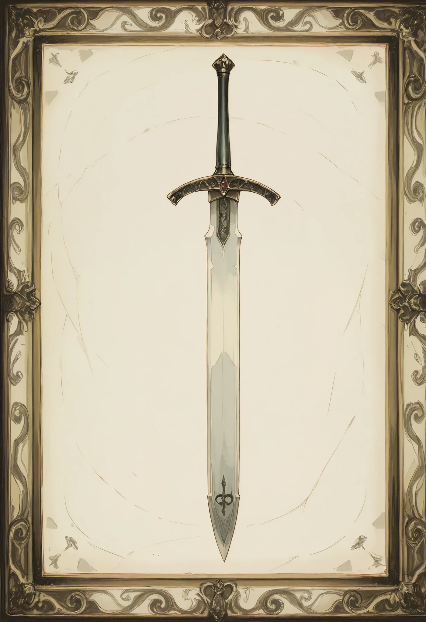 Anime source, (masterpiece), best quality, Anime illustration, stylized, pulp art, beautiful composition, NSFW, Best quality, High quality, Detailed, High resolution, 8k, Ultra high res, PERFECT LONG SWORD Under PERFECT TITS, strait sword , (intricatedetails), (UHD 8K), (detailedeyes),