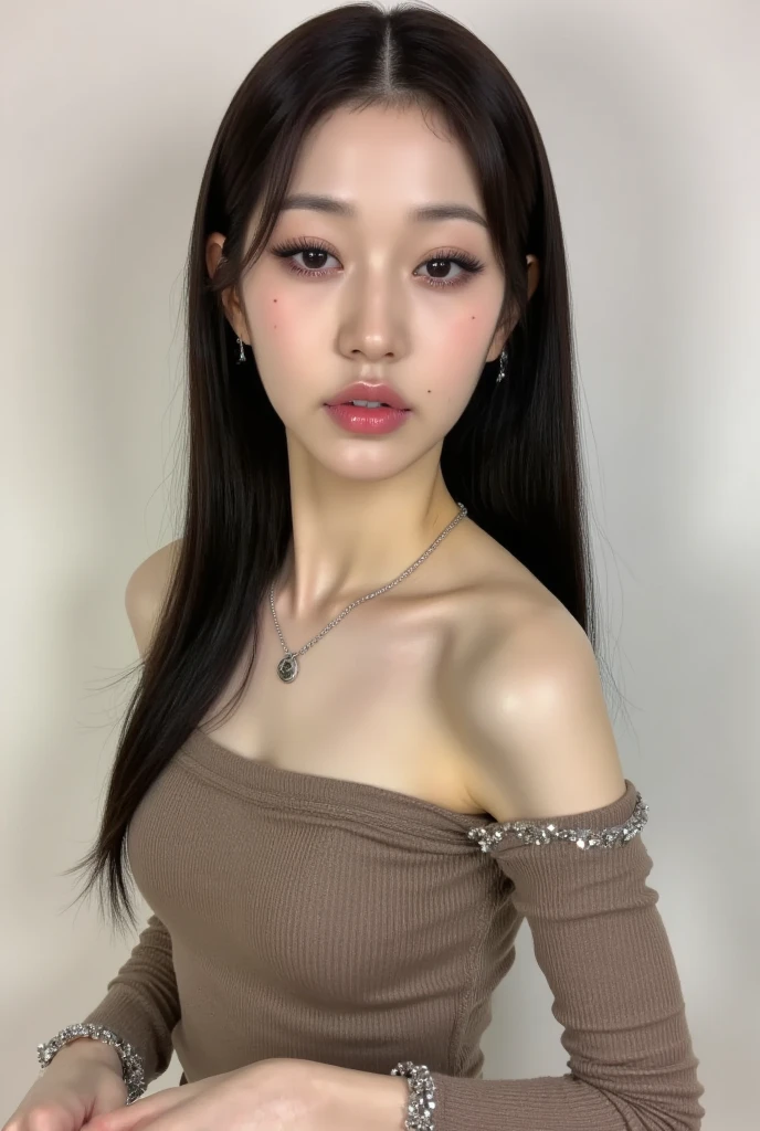 ((Realistic lighting, best qualtiy, 8k, tmasterpiece:1.3)), sharp fokus:1.2, 1girl, Beautiful Women with Perfect Figure:1.4, Slim abs:1.1, ((dark brown  hair)), (White crop top:1.4）,（exteriors，during night：1.1），Sit on the indoor bed，Ultra-fine face，Fine eyes，double eyelid，Leaks out the entire delicate breast