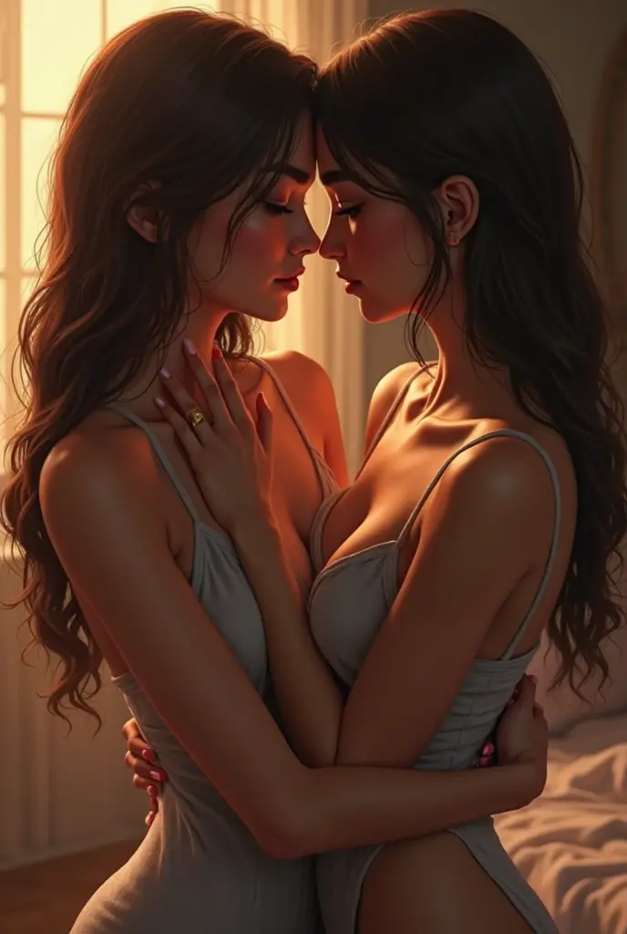 With a sudden rush of energy, Lily cums hard, her body trembles and shakes around you. Her inner walls pulse intensely, she milks your cock with powerful contractions, releasing wave after wave of pure bliss. Her moans fill the air, the echo carries through the quiet house.
Feeling myself on the edge, Dobri grabs Lily by the hips and holds her tight, following her example, spilled his seed deep inside her.
, illustration,