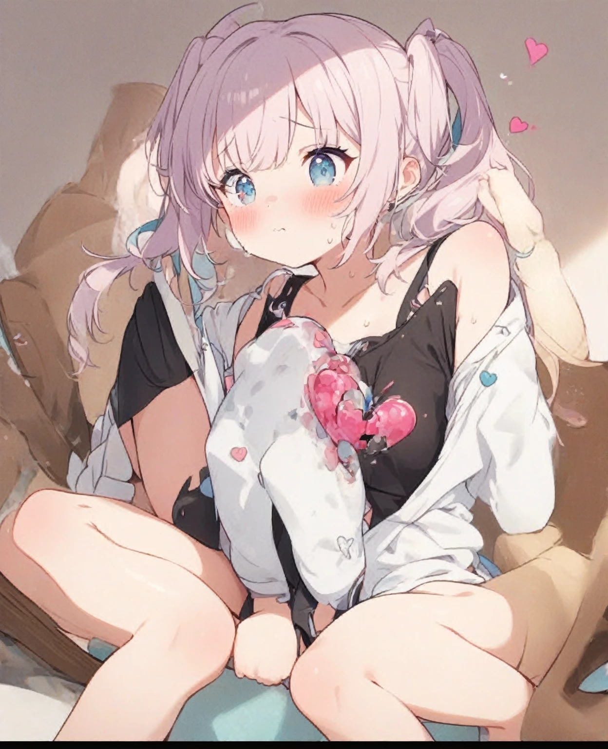 Super detailed,(highest quality),((masterpiece)),(High resolution),original,very,Sanyueki, One girl, alone, Pink Hair, smile,bangs, Open your mouth, :d, View Viewer,Long sleeve, Long Hair, Purple eyes, Outdoor, shirt, Hair between the eyes, cloud, choker, Day, white shirt,chest, black choker, Earrings, blush, Pink Eyes,blue eyes, Exposing shoulders,Thighs,whole body,nsfw,vagina,