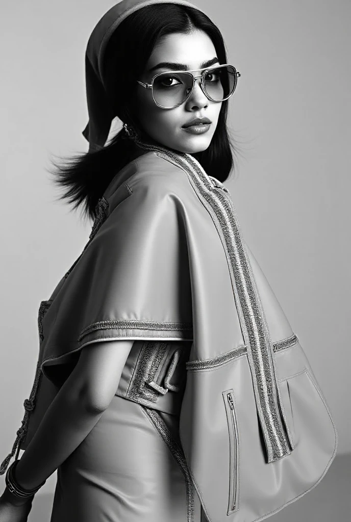 8k,masterpiece,high detailed,natrual light,realistic,the perspective is from below,a female giant,black short hair,mole under the eye in the left face ,fair skin,brown eyes,wearing rimless glasses and white mask,in heat ,naughty,whole body , golden ratio body,busty,wearing lab coat,black lingerie,realistic skin texture,purple collar,bending down .holding the boobs with both hands,(only one person in this picture),walking on the street
