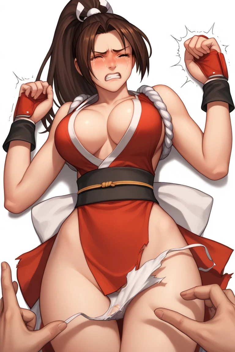 Mai Shiranui,full body,
zombie, Escape to, score_9, score_8_superior, score_7_superior, score_6_superior, score_5_superior, score_4_superior、
 Face full of scars、Skin shiny with sweat、、 crying wet bursting out eyes, real tears streaming down face, ultra-detailed eyes,,expression of despair,Illumination that emphasizes shiny sweat{{{Spread }}},Infuriated, bandaid on face,tatteredclothing

