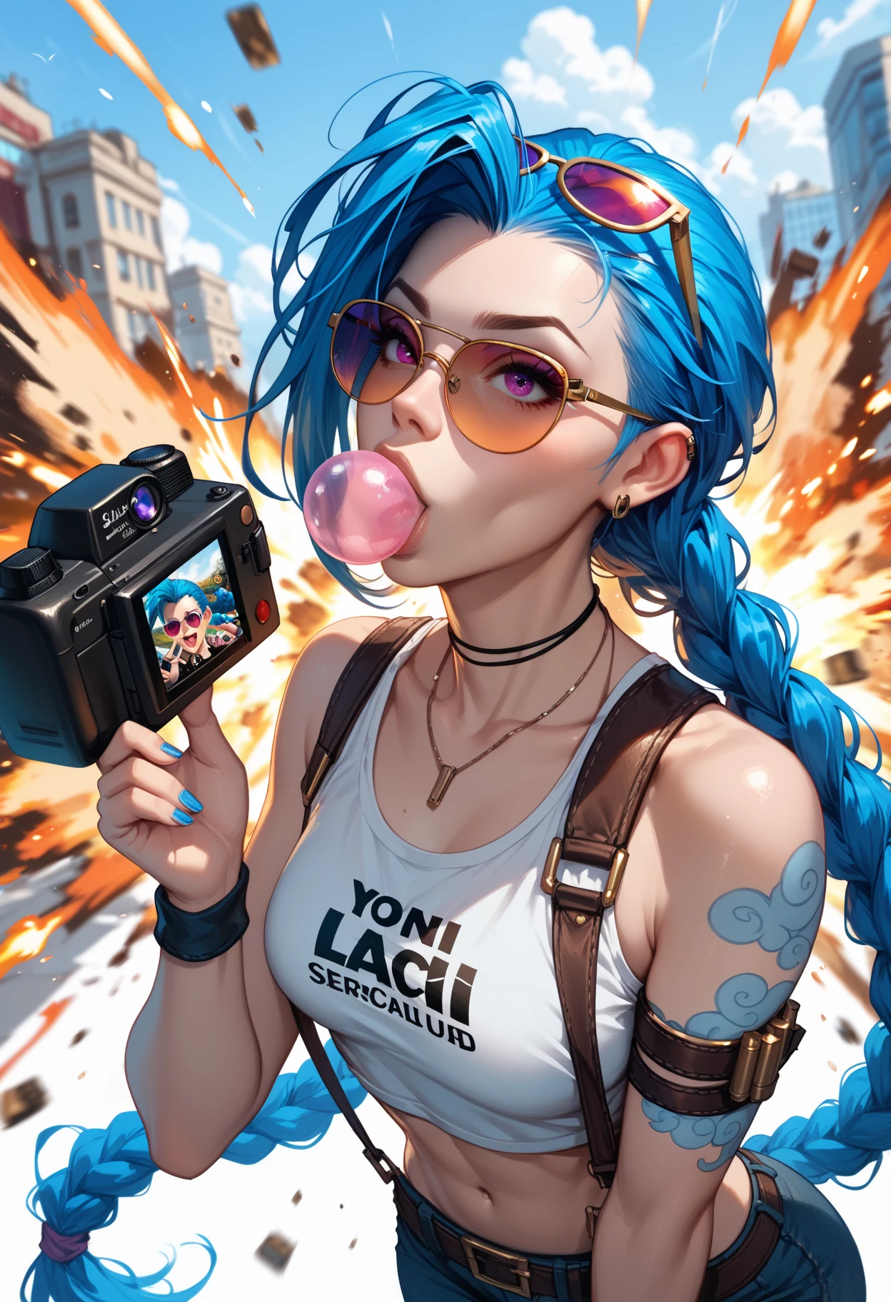 She's a fat blue-haired woman, screaming angrily, crazy in the head, radical feminist, pretty ugly
