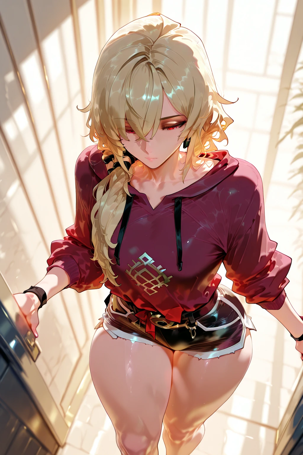 masterpiece, best quality,anime style, 1 girl,(((slender body))), (((small breast))),(((Jacket, Open your clothes, Open jacket, Blue jacket, ground vehicle, Sports Bra, bicycle,buruma))),(((((brown penis tentacles bound the girl))))), ((((restrained, arms behind back)))),((((cum)))), (beautiful face), (((short hair))), (((straight hair))), ((((blonde hair)))),detailed beautiful skin, (perfect hands, perfect anatomy)