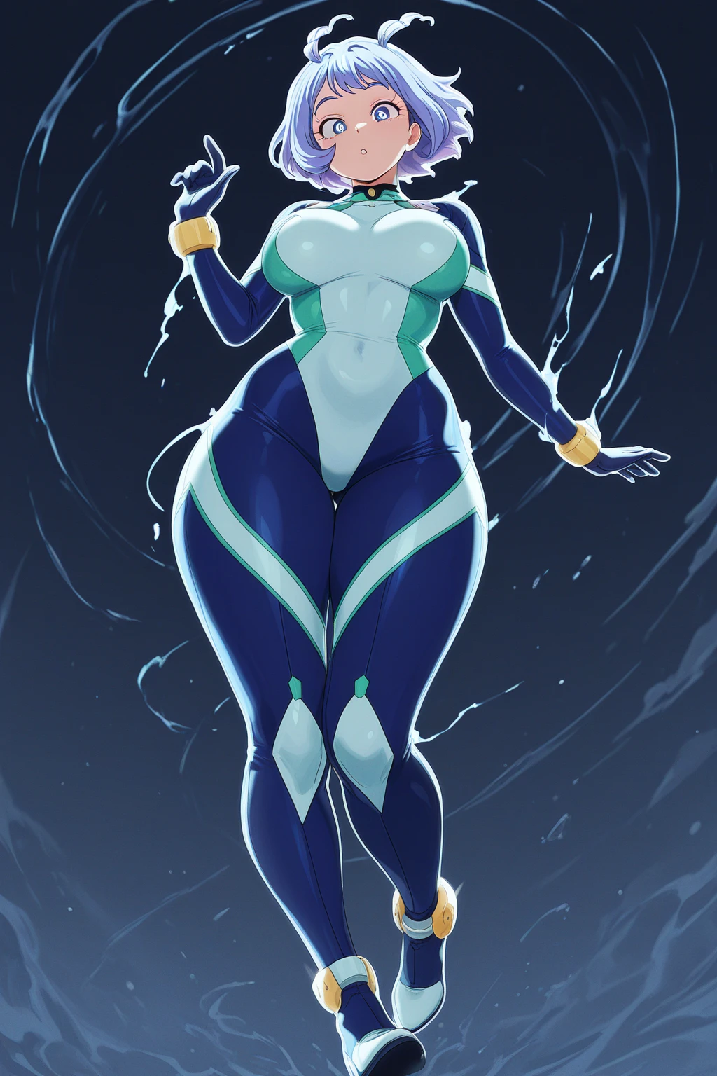 Full body image of Pearl from Steven Universe, full body in image, wearing her original outfit (blue tunic, leggings, and ballet shoes), short and pointed hair, female body, slender and graceful body, dynamic pose, detailed pose, simple background, expressive face showing determination, focus on face, line art, sketch