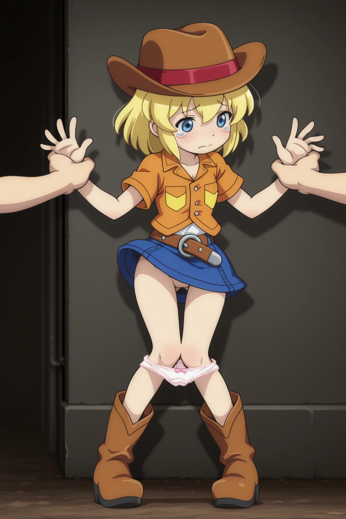 masterpiece, blonde, nude, flat chest, gunsmith cats, may hopkins