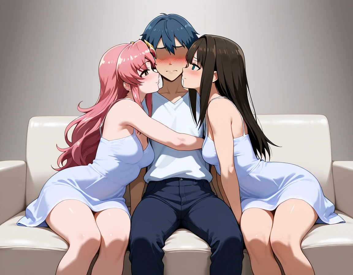 anime characters posing for a picture in a room with a window, visual novel cg, visual novel key visual, anime style 4 k, anime moe artstyle, ; visual novel, anime art wallpaper 8 k, anime in fantasy style, anime style. 8k, high quality anime artstyle, 4 k manga wallpaper, doki doki literature club, 4k anime wallpaper, garotas sexys, roupas sexys, garotas com roupas sensuais, biquini sensual, garotas com roupa de banho, MÃOS DETALHADAS, OLHOS CHAMATIVOS