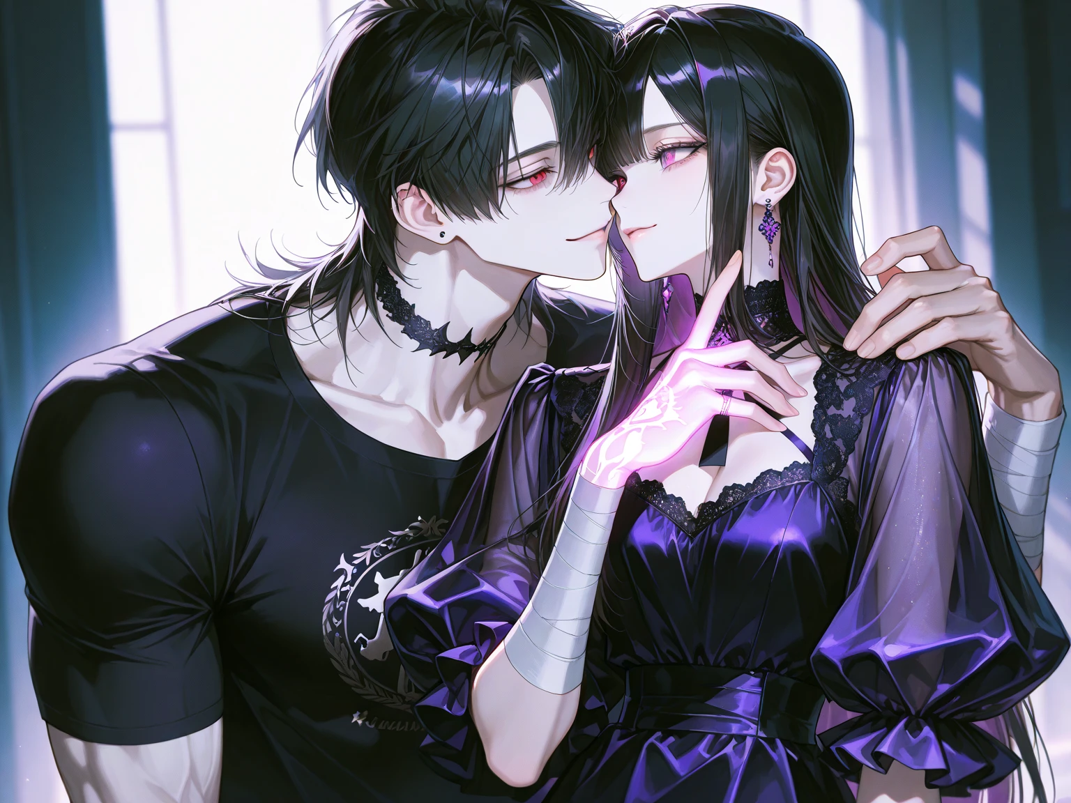 Turn into kawaii style anime, realistic, handsome K-pop looking, and Beautiful K-pop girl.