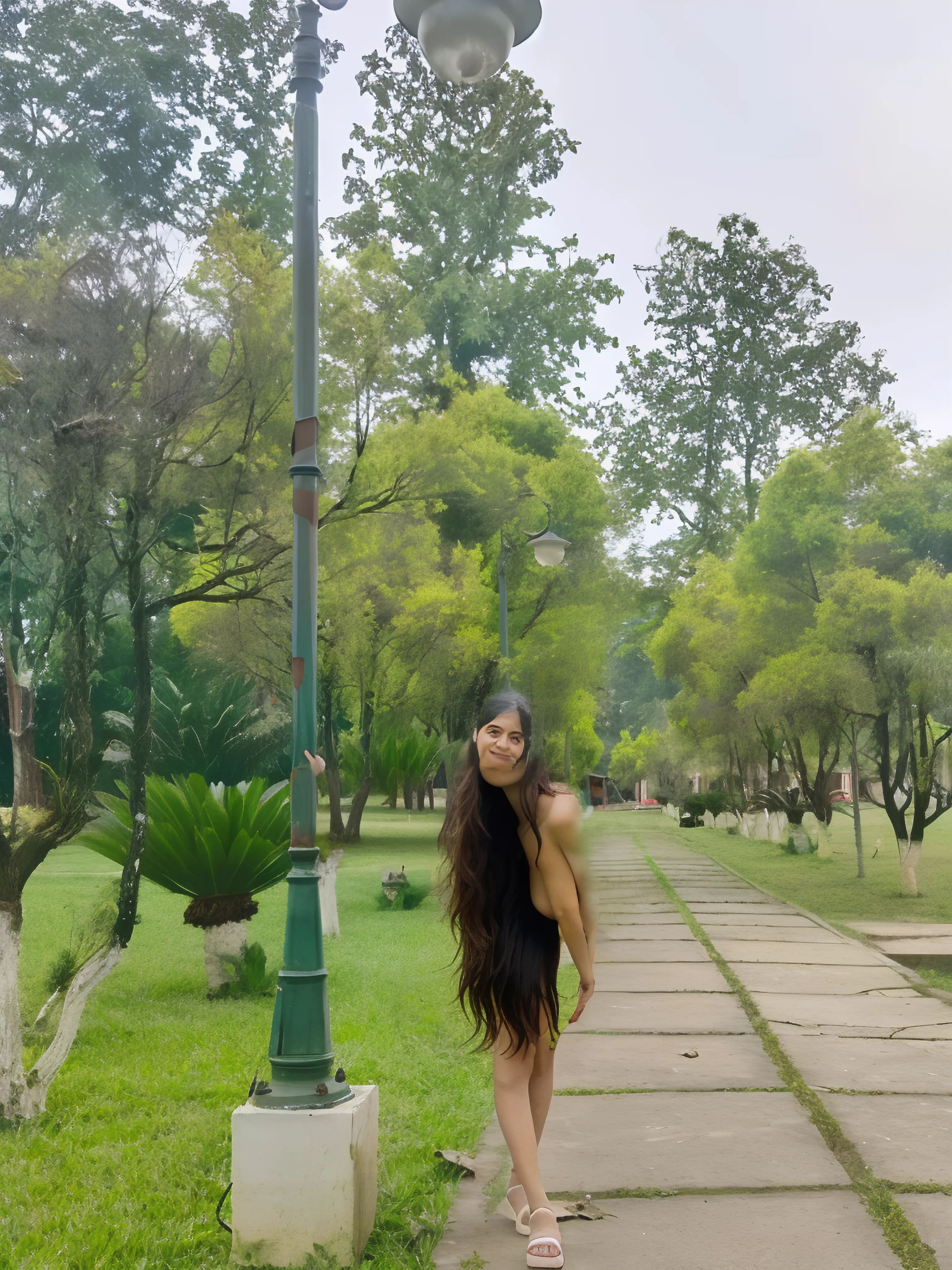 ((1girl)), in naked, instant camera flash, standing pose at outdoor with Central Park as a background, makeup with glossy lip, small breasts, (girl in the Central Park New YOrk city:1.4), various angle, ((faced focus)), 27 years old, Beautiful Japanese Girl, spread leg pose, (nsfw:1.4), realistic light, realistic skin tone, (Jisoo Blackpink), (picnic:1.2), sunday, (standing full body:1.4)
