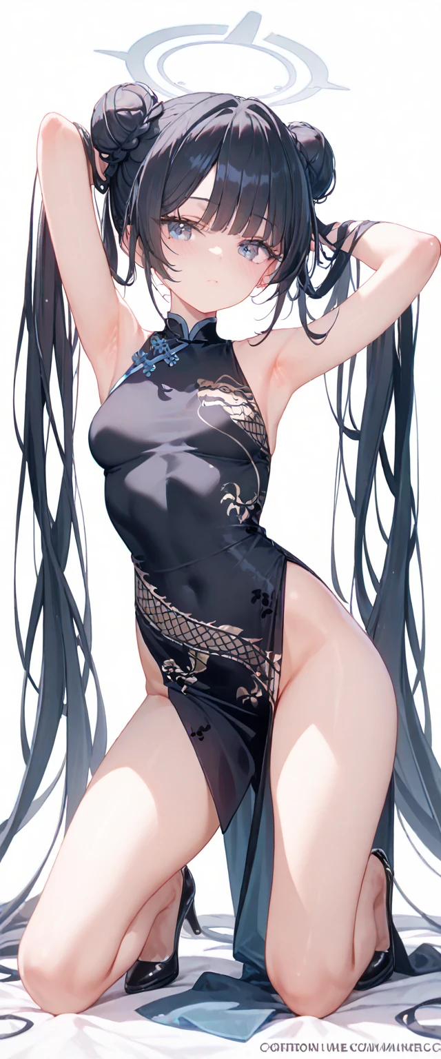 (Best quality, 8k, 32k, Masterpiece, UHD,:1.2),RAW, 1girl,ultra cute , natural lighting,transparent shining eyes, 20yo ,fair complexion, (ecstasy:0.8) ,(slut:0.8), (vulgarity:0.8), (fucked silly:0.8),(steam:0.8),(trembling:1.3)), nsfw,((china dress Costume)) ,From Behind and Below, ass focus,  kneeling, body-fitting, White background, lower-body portrait, slit, loincloth