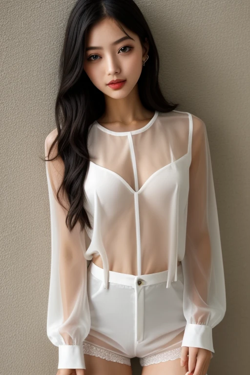 (1 girl:1.3), cinematic light, (table top, best qualityの, best quality, beautiful and aesthetic:1.3), very detailed,best details,(very detailed),from above 내려다 보는 구도,
from above,(( Sleep in bed, Close your eyes, open one's mouth wide.)),
alone, soft long hair, (brown hair), ((see-through silk shirt, Hot pants)), see between breasts