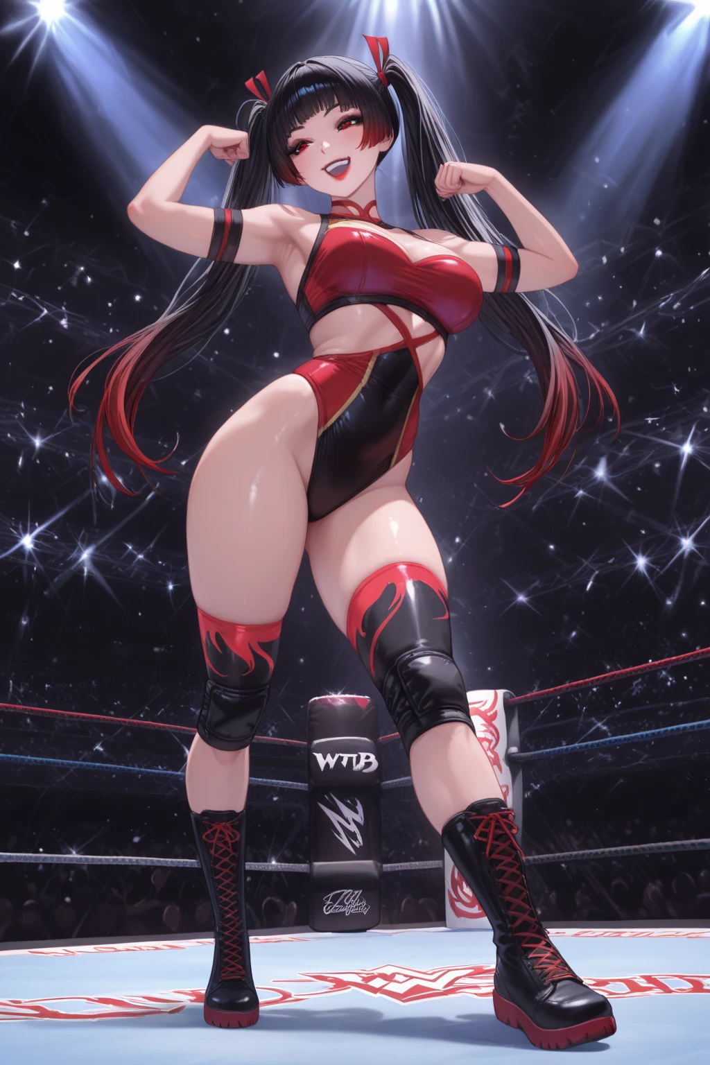 masterpiece, (textured skin), best quality, gorgeous beautiful girl, (a female rhythmic gymnastics athlete), detailed clothes,large breasts,narrow waist,, (beautiful face), cinematic lighting, (at rhythmic gymnastics venue ),