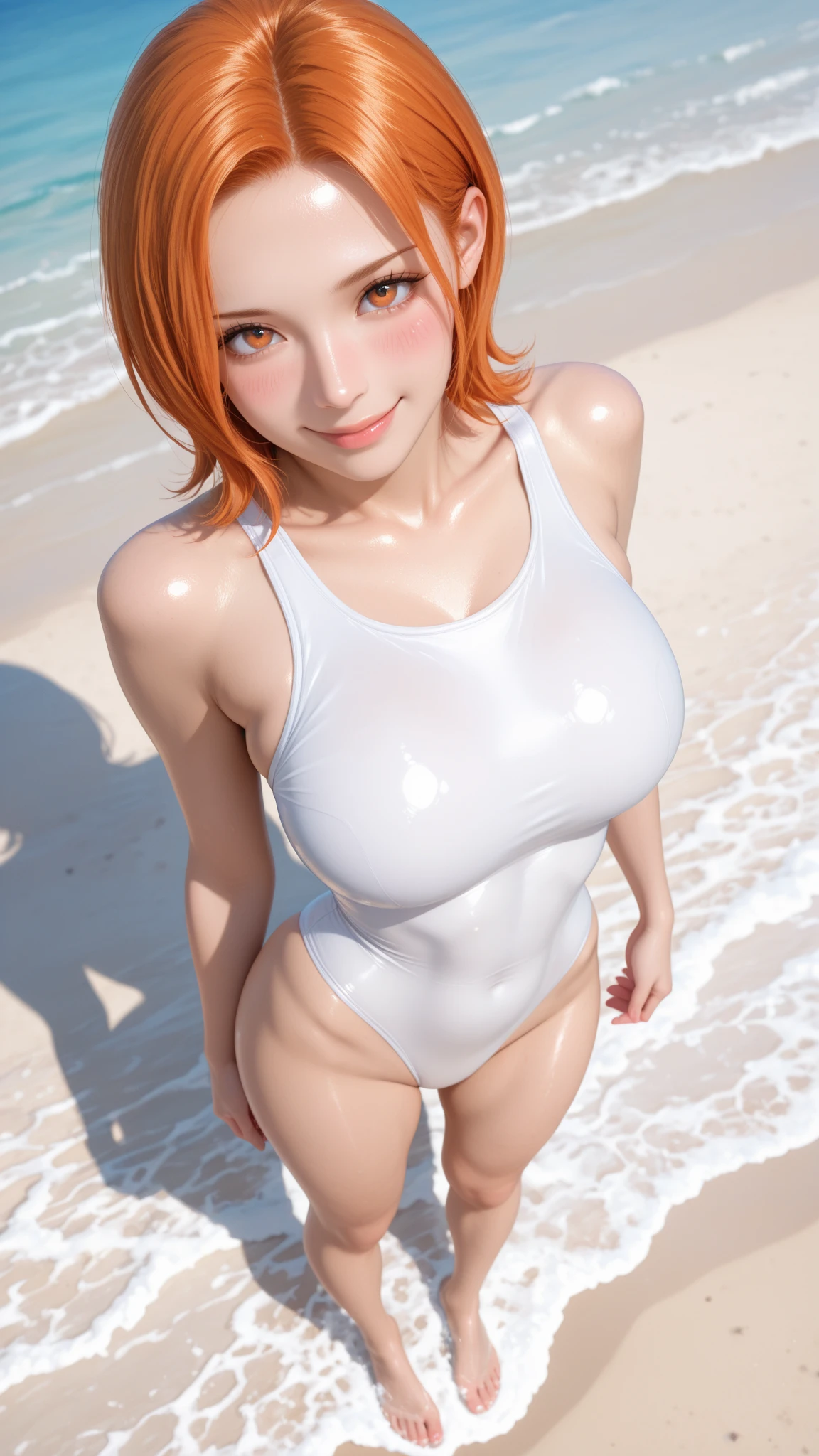 ((detailed:1.4)photo of full body of a(Bryce Dallas Howard:1.2)18yo girl with huge breasts wearing((vaporous:1.2)(see-through:1.2)(white:0.6)(chiffon)(one-piece)(crop top)clinging to(wet:1.4)skin):1.2)(smiling:1.4), (solo), (quality:1.4), (photorealistic:1.2), (resolution:1.4), (sharpness:1.6), (cinematic lighting)

(ulzzang-6500-v1.1), ((Bryce Dallas Howard):0.7), ((detailed:1.2)(big:1.2)(blue:1.2)eyes on(beautiful:1.4)face)

(bottomless:1.4), (topless:1.4), (arms up)

((detailed:1.6)(clear:1.6)shape of, ((detailed:1.6)(clear:1.6)shape of, (soaking wet:1.35), ((gazing viewer):1.2), detailed long messy chestnut hair, (detailed(pale:1.2)skin), ((skinny:1.4)(fit:1.4)body), (thigh gap:1.2)

(sunset:1.6)on(beautiful:1.6)Greece(beach:1.2), (clear water):1.2, detailed background, depth of field