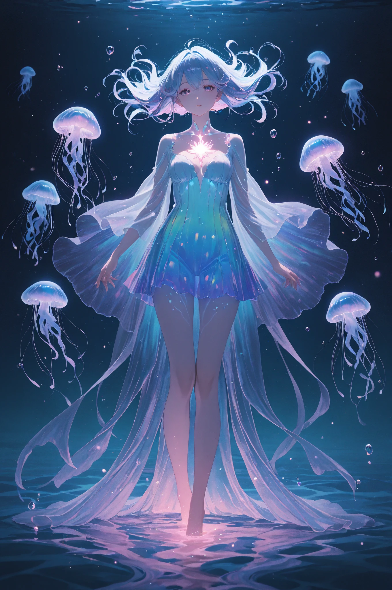 (Same character, front, side, back), (full body), in the center of the picture, realistic materials, detailed lighting, exquisite shadows, 3D toy little girl with exaggerated hair, 3D hair, beautiful eyes, pink-green gradient Big eyes, fluorescent translucent, colorful, plastic, children, transparent, product design, glowing jelly, delicate plastic, delicate light 3d, digital art, translucent plastic bubblegum, closeup, 3d, super detailed, generative front view, side view, back view three view, no frame, c4d, Octane rendering, Blender, HD, full body, simple background! detailed plastic material,