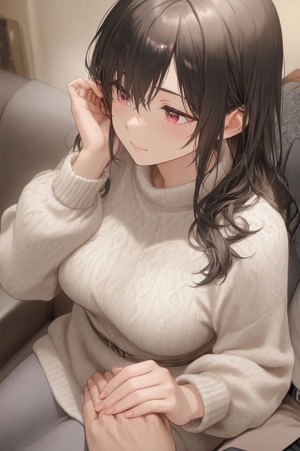 1girl, solo, living room