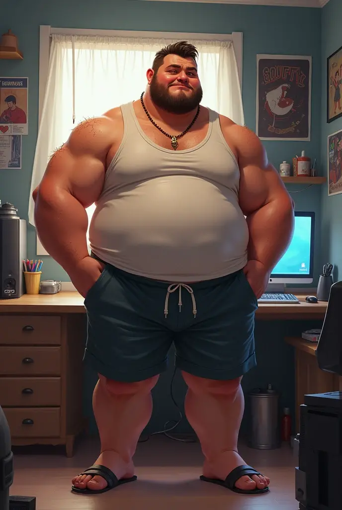Naked older Japanese male bodybuilder。Big muscles。Big Belly。thick limbs。
A standing posture that shows the whole body。
極端に短いGray-hairedの顎髭。
極端に短いGray-hairedの髪。
The man is only wearing red bikini briefs.。
The crotch of the red bikini briefs is very large and round and bulging。
Sun-tanned hairy skin。
Men are hairy all over。Full body covered in hair。Gray-hairedの胸毛。Gray-hairedの腹毛。Gray-hairedの下腹部の毛。Arm hair。Leg hair。Thigh hair。shin hair。
A symmetrical Japanese face。round face。The gentle face of the Japanese。Gentle face of Japan man。The gentle expression of a Japanese person。single eyelid。Kind eyes。Small eyes。Round Nose。Big Nose。Small Mouth。Small lips。
Statue。Low - Angle。Full body portrait。Gray-haired。
Maximum number of pixels。Highest quality。ピントがきちんと合ったHighest qualityの写真画質。
