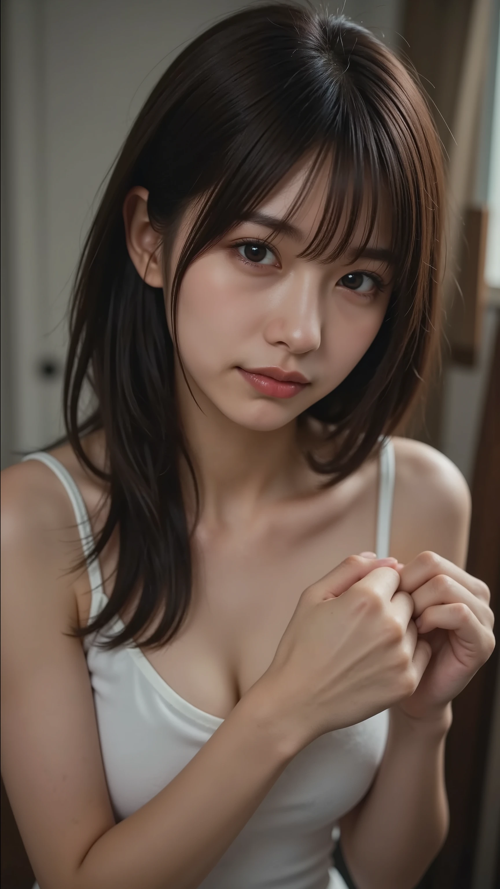 NSFW、((cammel toe))、top-quality、8K、Masterpiece、超A high resolution、(Photorealsitic:1.3)、Raw photo、cute little、Girl with a delicate face、The highest image quality、ultraclear、Lustrous skin、Dramatic(cammel toe)、(Overexposed:1.5)