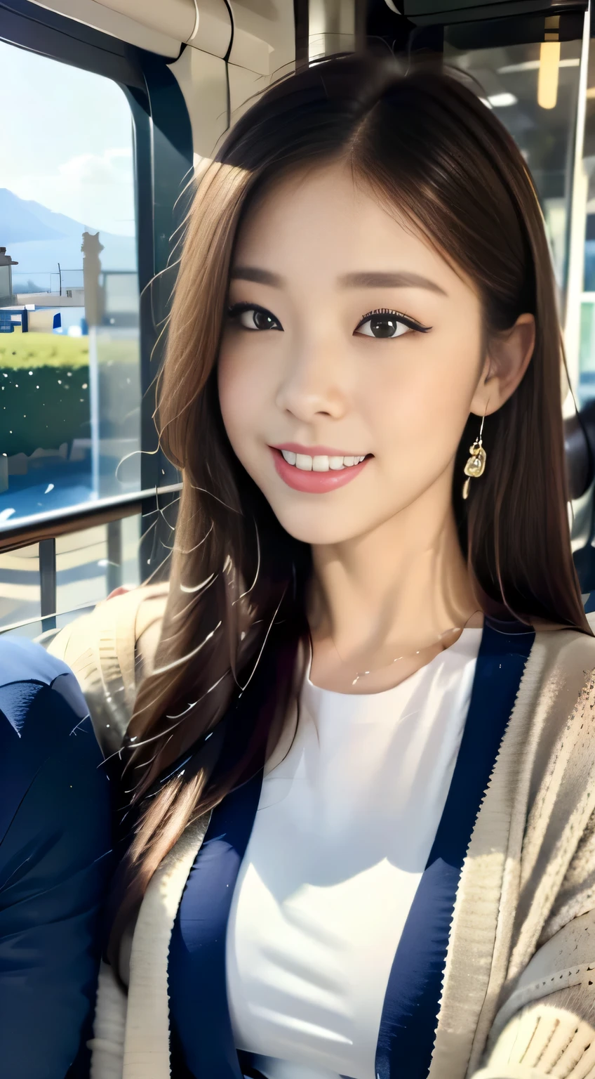 seed:2020674263.((Full body angle:1.1)).((Highest quality, 8K, masterpiece:1.3)), ((from below:1.1)).concentrated:1.2, Perfect body beauty:1.4, :1.2, ((Delicate Hair)), (Colorful button-through crop shirt :1.1) , ((Highest quality、8k、masterpiece:1.3))、1 Girl、A sloppy smile、Esbian all over、Slim face、Big 、Beautiful woman、(Dark Brown Hair)、Long Hair、1、Flickering Valley、Detailed eyes、double eyelid、Blurred Background、超Slim face、Smile、Looking down、stroll、