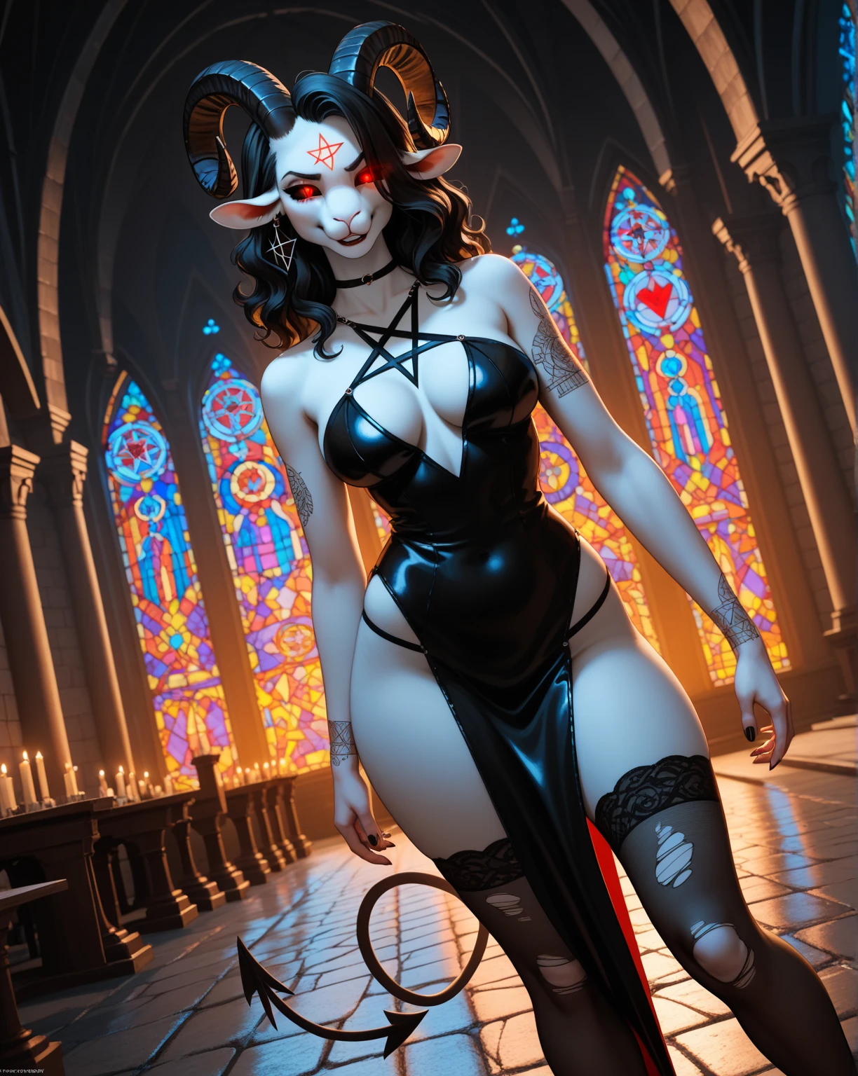(​masterpiece), (top-quality), (top-quality), ​masterpiece, (High Definition CG Illustration), ((extremely delicate and beautiful)), (Since a while ago), Cinematic Light, Grotesque Machine Girl, super realistic details, portlate, globalillumination, ultra-sharp, Convoluted, ornaments detailed, cold color, metals, highly intricate detail, Realistic light, radiant eyes, neon details, Mechanical limbs, blood vessels connected to tubes, Pipe connected to the crotch, Mechanical vertebrae attached to the back, mechanical cervial attaching to the neck, sitting on, Wires and cables connecting to the head, Smaller breasts, Small-eyed buttocks, ((lamentation)), ((Angel wings)), Emphasis on mechanical skeleton, (((Emphasis on mechanical interiors))), (Put a little emphasis on mechanical bones) ,teats, No pubic hair, (((realisitic))). Interior of the Church Cathedral at night lit by candles