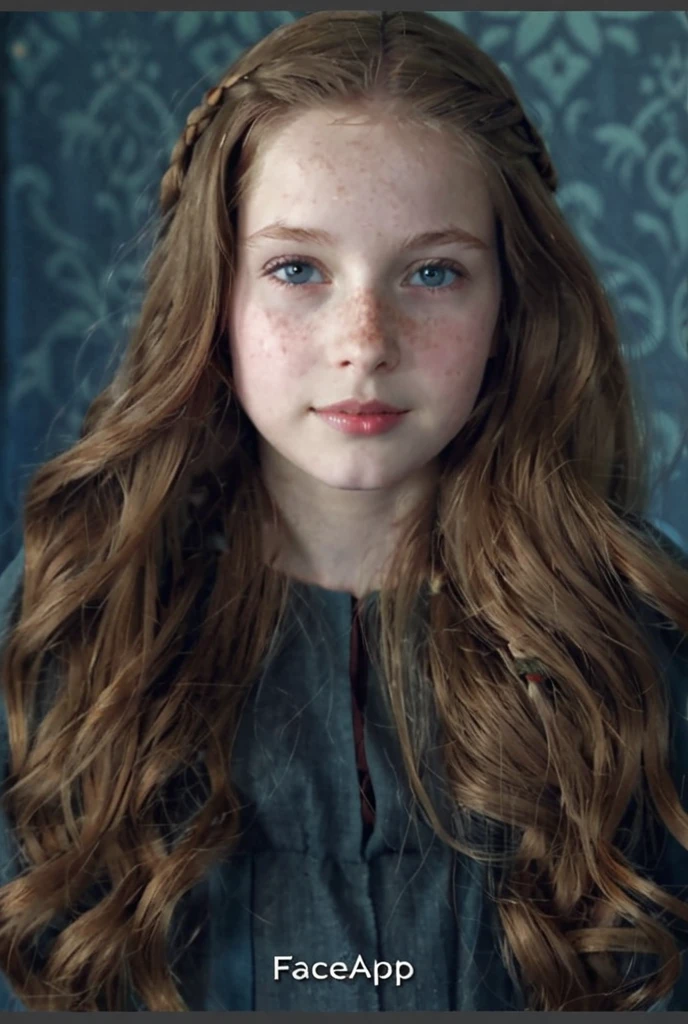 (((10-year-old child))), cabelos loiros lisos, olhos azuis distintos, vestindo kohl, slender and graceful, Beautiful, luz de velas em um ambiente medieval, Ultra sharp focus, Filmagem realista, roupas femininas medievais, cores tetradicas
