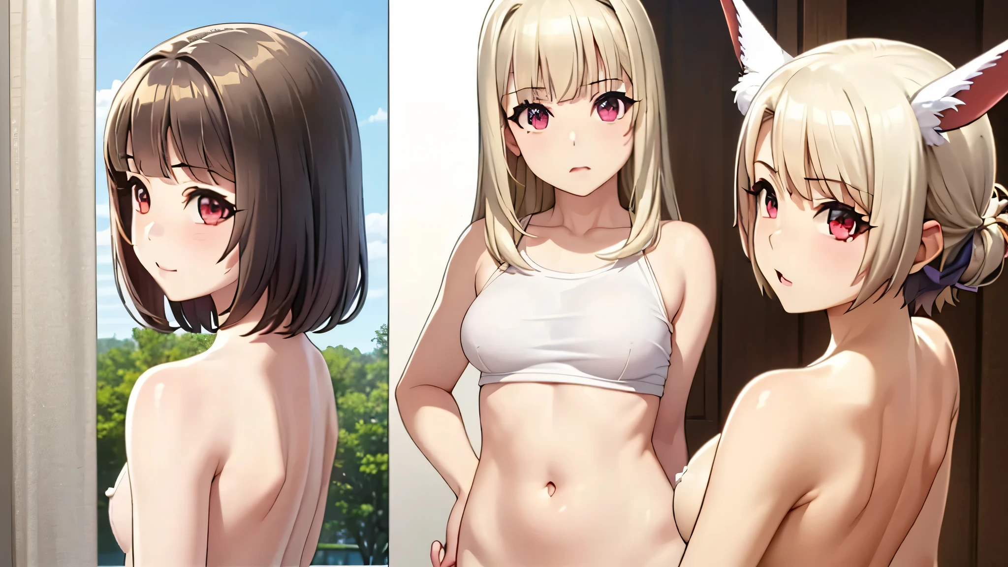 (((One girl:2.0))),(((NSFW:1.5))),((Nude:1.5))),(((naked:2.0))),(((Slim body:1.5))),(((Put a gun belt around your waist and put a gold pistol in a holster:1.8))),,((Wear a wrist watch:1.5))),(((Showing cleavage))),(((Exposed thin inner thighs))),(((Small breasts:1.5))),(((nakedの腕))),(((Wearing boots:1.5))),((Blushed face:1.9)), Beautiful detailed girl, Very detailed目と顔, 緻密でBeautiful Eyes, Very detailed, High resolution, Highest quality, masterpiece, Very detailed, 8k wallpaper, wonderful, finely, Highest quality,(Standing in front of a wooden wall),Beautiful Eyes,((Engage your audience:1.2)),((Cowboy Shot:1.5))),((Full Body Shot:1.8)),((Put your right hand on your chest:1.5)),((Drinking whiskey:1.4)),(((Drunk,Strong hiccups:1.8))),(((Are standing:1.2))),(((Crying face:1.0)))
