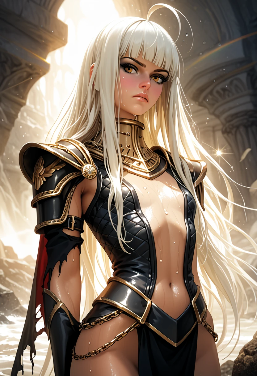 1girl, armor, silver hair, rogue ,  dungeon , fantasy, DnD , jewelry ,  head band 
best quality, masterpiece,  
dark room, dim light , high contrast, 
(  Drew Struzan  Adrian Smith , 	Gustave Moreau
 )
 <lora:add_detail:1> <lora:epiNoiseoffset_v2:1>