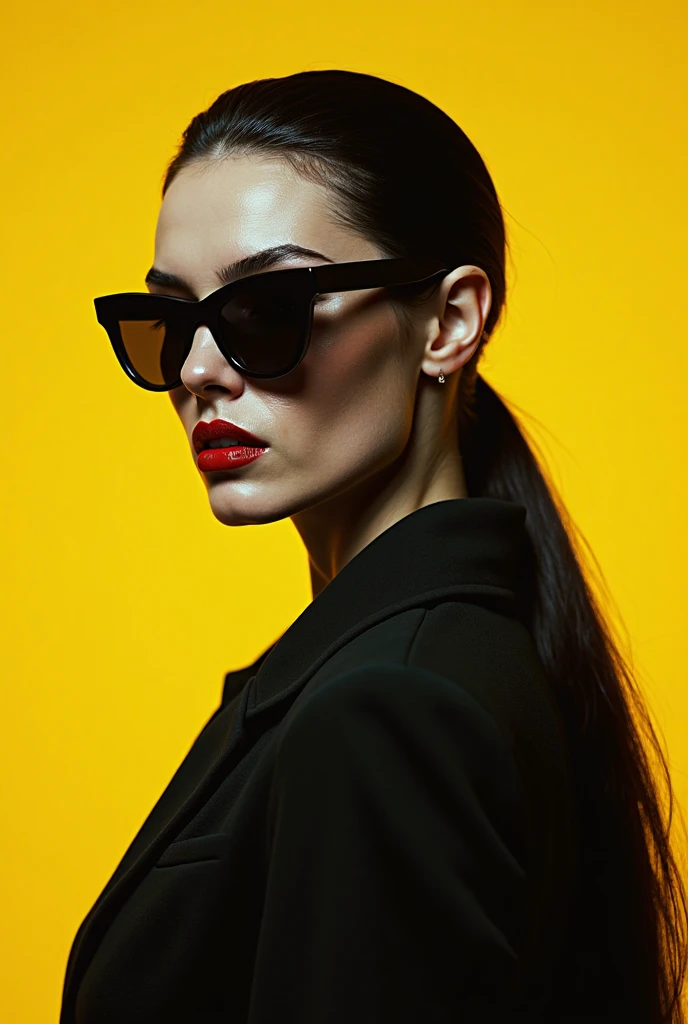 (((iconic movie matrix woman black with a black sunglasses and dark lleather suits,confident expressions but extremely beautiful))) (((masterpiece, rich emotional, hyperrealistic,extreme detailed))) (((lighting chiaroscuro colors background))) (((gorgeous, voluptuous, sophisticated, elegant))) (((dynamic pose,looking at viewer, profile view,open spaces))) (((fine detail, light green Influence, modern art))) (((by Rembrandt style,by Diane Arbus style))), , cinematic moviemaker style