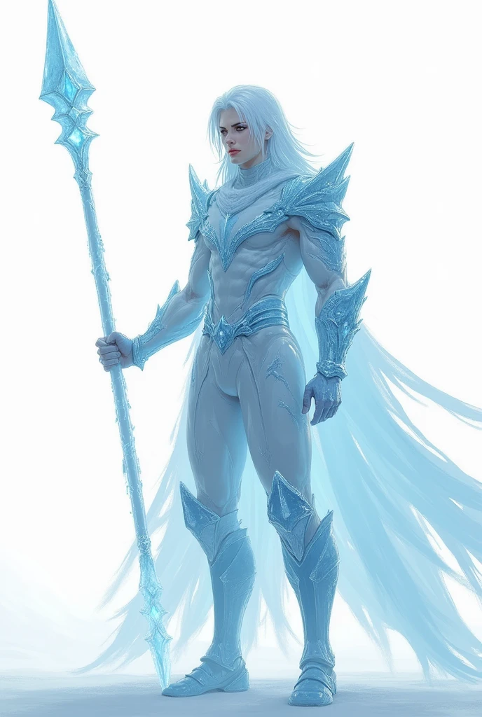 (albino tall lathy androgynous male Snow Prince, mortally haphephobiс, hoarfrost, pristine, precious, fragile beauty, translucent, thin neck, frail shoulders, flat chest, soft belly, male crotch, curvy hips, massive buttocks, he is pent up, needy, horny, but his penis and testicles are very fragile, vulnerable to heat, orgasming will make his penis and testicles explode and emasculate him completely, he is immortal while he is cold, but he can be shattered like glass, love will kill him, his touch is freezing, he is cold and lonely, but warmth will melt him down, weak stomach, weak bladder)