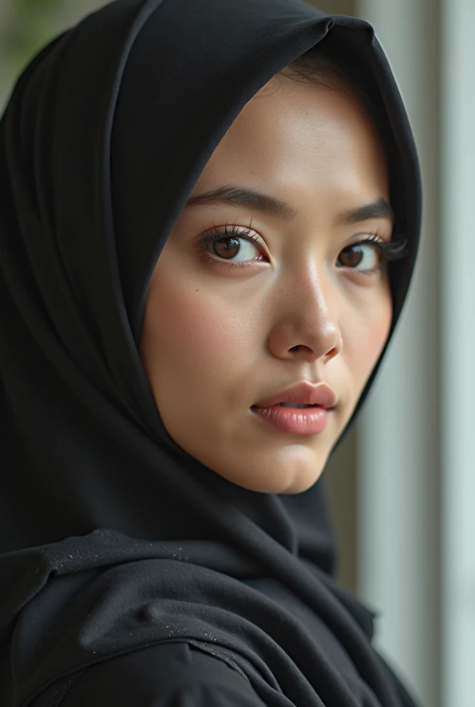 Sexy Malaysian girl in hijab with tight clothes and big breasts gets ??? on her face 