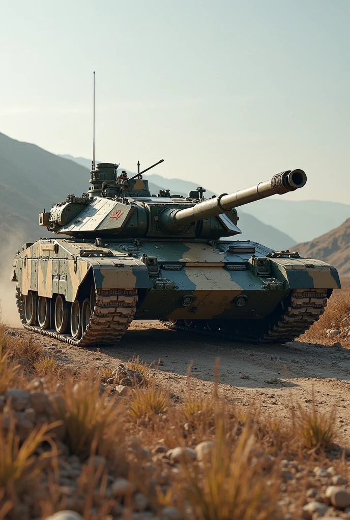 Antiaircraft tank with mounted mortar