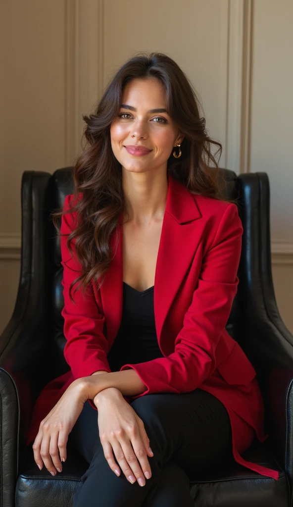 there is a woman sitting on a sofa with her hand on her head, on a sofa, imagem interna, sitting not sofa, ligeiramente desfocado, sitting not sofa, pose satisfeita, sitting not sofa, sentado em uma sala, cabelo castanho, vestindo um casaco marrom , black pants, Blusa branca. sitting on a sofa, relaxing on the sofa
. Uma mulher com pele branca e cabelos escuros. Ela tem trinta anos. Seu vermelho, slightly plump lips are like a delicate flower, e ela grande, olhos encantadores parecem conter um mundo de maravilhas. Ela tem 30 anos. Your body exudes glamor and your face is the definition of beauty. pernas bem torneadas. Altamente realista, pele avermelhada, beautiful lips, sorriso, feeling of lightness and joy, hiperrealismo, pele muito elaborada, olhar direto, trabalho de arte, Foto de alta qualidade, high resolution, 8k. Uma mulher com pele branca e cabelos escuros. Ela tem trinta anos. Seu vermelho, slightly plump lips are like a delicate flower, e ela grande, olhos encantadores parecem conter um mundo de maravilhas. Ela tem 30 anos. Your body exudes glamor and your face is the definition of beauty. pernas bem torneadas. Altamente realista, pele avermelhada, beautiful lips, sorriso, feeling of lightness and joy, hiperrealismo, pele muito elaborada, olhar direto, obra de arte, Foto de alta qualidade, high resolution, 8k.