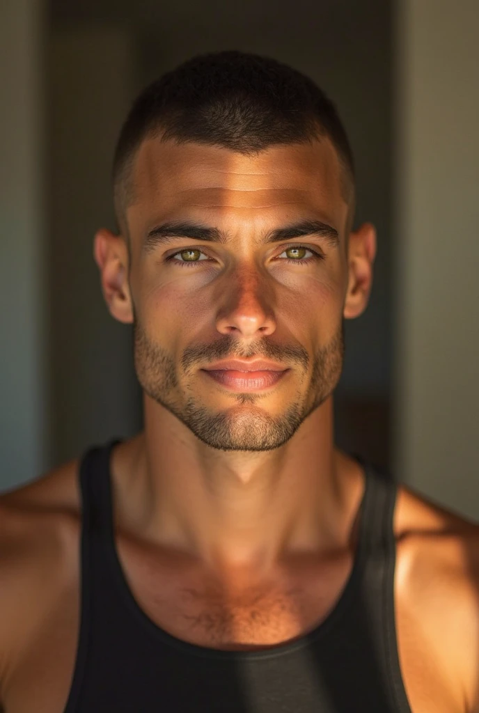 ((mejor calidad)), ((obra maestra)), (detallado), perfect face latin man shaved head