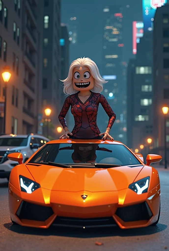 (medium shot:1.3), one beautiful (granny), look at viewer, front view,
(strong wind:1.2),angry
fighting stance,
Brown-cornrows, dark-skin,
huge breast, narrow waist, delicate hands, big pelvis, thigh,
intricate Orange-color sundress,
car_interior-background,
delicate, realistic details, sharp focus, detailed skin,clear image, medium shot