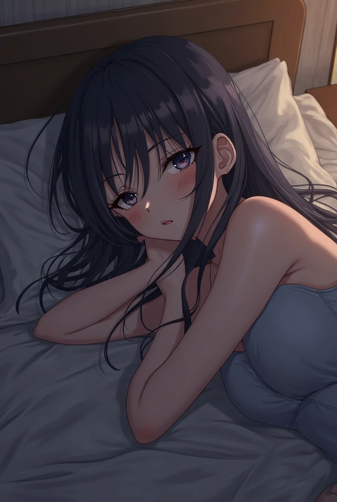 Lie down and close your eyes、Worried woman