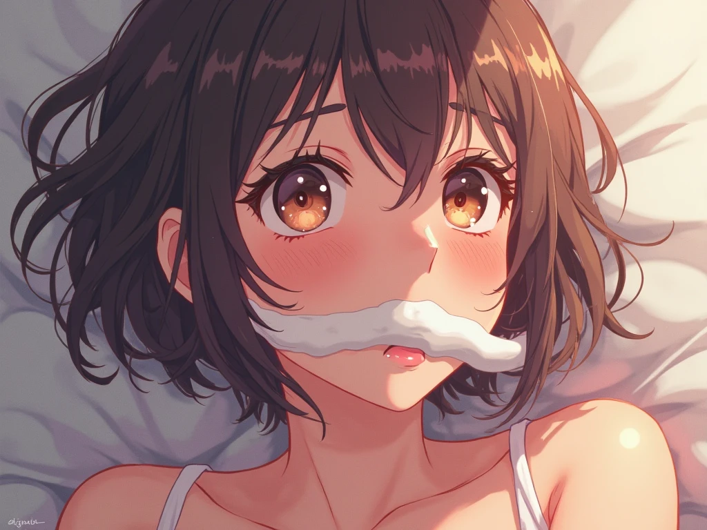 1girl, maekawa miku, brown hair bob cut, green eyes, fake cat ears, IDOL costume, (orgasm:1.2), open mouth, full-face blush, sweat, tegaki,
half closed eyes, on bed, POV, lying on back,bed, (((arched back))), (((leaning backward))), trembling, tongue out, groin NEG:eyes, blindfold, (motion blur, motion line, bouncing:1.2),
masterpiece, best quality, very aesthetic, absurdres, cinematic still, emotional, harmonious, vignette, highly detailed, high budget, bokeh, cinemascope, moody, epic, gorgeous, film grain, grainy