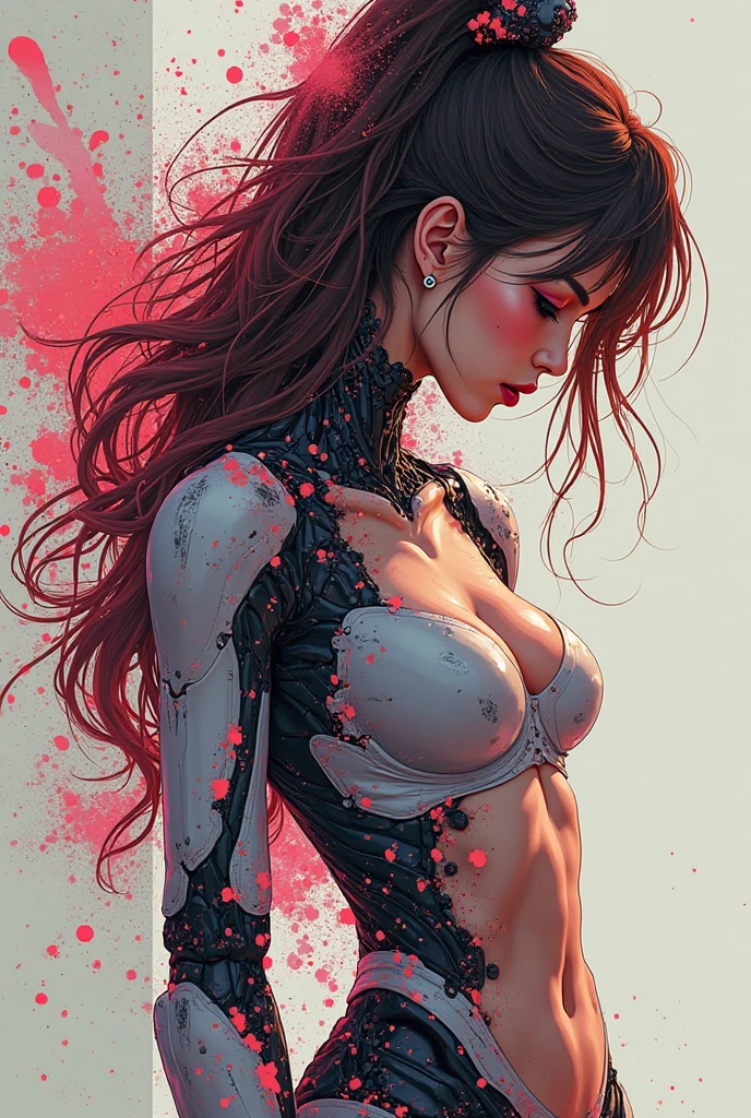Epic realistic, woman with red oil paint skin, body painting, dark atmosphere, (color explosion:1.2), no bra, color splash, Lightroom, natural, perfect, raw, complicated, high quality, mamiya, exposure mixing, (dark shot: 1.22), neutral colors, (HDR: 1.4), (muted colors: 1.4), (complicated), (ArtStation:1.2), hyper-detailed, dramatic, intricate details, (Technicolor:0.9), (rutkowski:0.8), cinematic, detailed, nipple protrusion --auto --s2