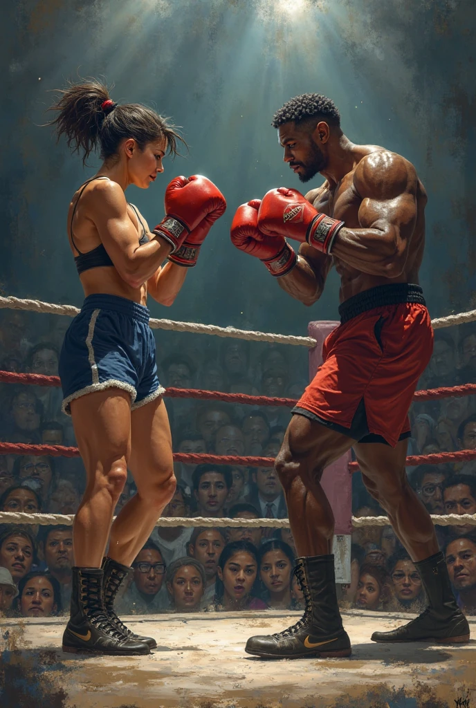 Make a man who knockout a women in boxing 