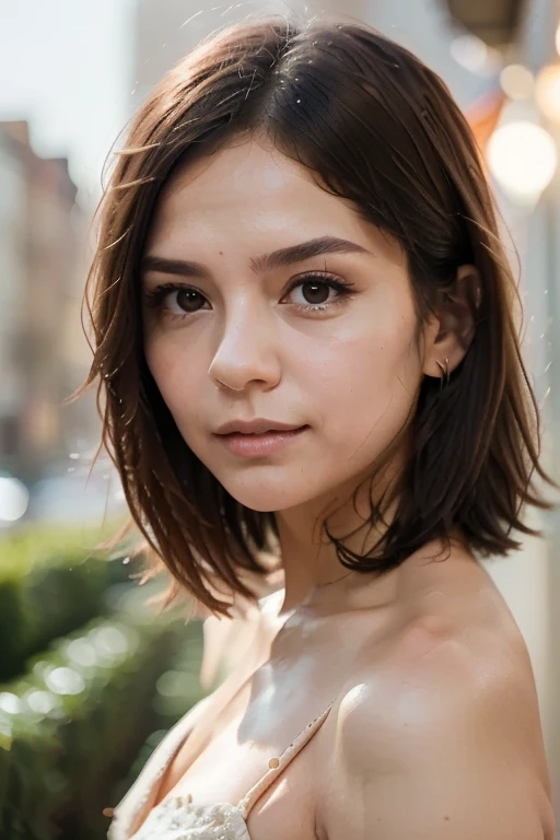 ((mejor calidad)), ((Obra maestra)), (detallado), perfect face serious 14 year old girl, corre pr la calle, pelo rubio, corto, rojo, ojos azules bonitos,