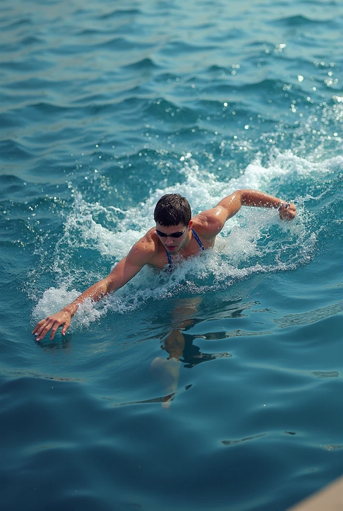 Sexy shirtless wet jamie dornan run on the lake, Vogue magazine cover concept