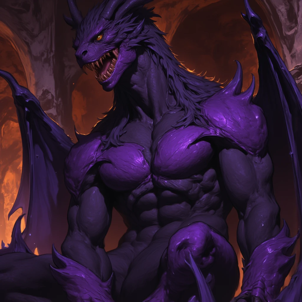 Dragon, NSFW, black skin, is coming, queen, Red eyes, bright Eyes , Women, feminine,  milf, muscular girl, , gold jewelry, sensual, high resolution,  maximum detail, maximum quality, artwork, , pussy, wet pussy, lubricated pussy, ABS, Goth, black metal, xeno girl, foxy girl, Alas , purple glow on the skin, ABS,  muscular, doll dragon