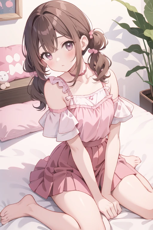 （masterpiece，best quality，best quality, masterpiece），Mine, , , (适合任何Pillow背景的光影））, 穿着公主裙的可爱女孩在Pillow上摆姿势 ，，,（很多Pillow），Soft cushion，，，，很多Pillow，，，（Pillow），（A tail），，（充满细节的Pillow），（Around the protagonist），steam，，（Pillow），（palace），（palace殿卧室），（Pillow），柔软的Pillow，，（Classical European style bedroom ），（excited，shy person，Lack of expressiveness，），，, ((Maximum resolution)), artwork, ，,,(Interior of the palace),,(Deluxe Rococo Canopy King Bed),Luxurious curtains with ornate ruffles and ribbons hang around the large bed.,((((床上堆满了许多Pillow)))),Quilt details,Detailed bed linen,Ruffled Bed Skirt,Deep Bed,Background with depth,((详细的Pillow)), ((((大量的Pillow))))，,，详细的软Pillow,,((女孩正躺在许多柔软的Pillow上,周围有许多Pillow))，。Many small feathers fluttering、 Long nightgown with ruffles and ribbons、In a huge, Large canopy bed、Soft pink sheets and quilt、色彩鲜艳的柔软Pillow、很多带褶边的Pillow和带褶边的床裙、Soft toned bed、Ruffled curtains around the bed.。Delicate face。Background with depth,Sakura Kinomoto,(Sakura Kinomoto, 1 Girl, Brown hair, short hair, Antenna hair, , Green Eyes),pillow hump,hump